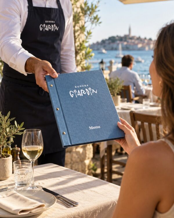 Classic Line – plavi jelovnik sa logotipom