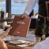 Classic Brown – kožni meni sa ušivenim koricama